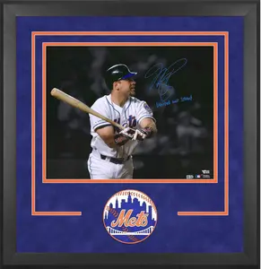 Mike Piazza New York Mets Deluxe Framed Autographed 16" x 20" September 21, 2011 Home Run Spotlight Photograph with "United We Stand" Inscription - Fanatics Authentic Certified