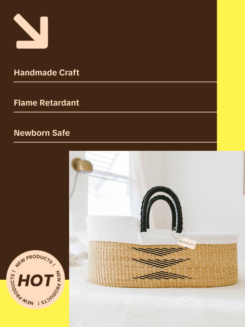 Signature Bilia Bassinet- Collection: Midnight Diamond - Perfect for Newborn Baby, Baby shower gift