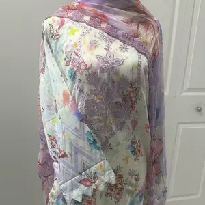 Guljee lawn embroidered 3pcs pestal colors