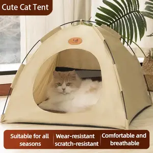 Foldable Pet Tent with Mat - Ideal for Outdoor Travel and Camping - Suitable for Cats and Dogs - Perfect Nest for Pets in All Seasons， cozy  cat  house pet  nest tiktokshopspringglowup