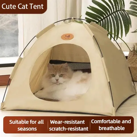Foldable Pet Tent with Mat - Ideal for Outdoor Travel and Camping - Suitable for Cats and Dogs - Perfect Nest for Pets in All Seasons， cozy  cat  house pet  nest