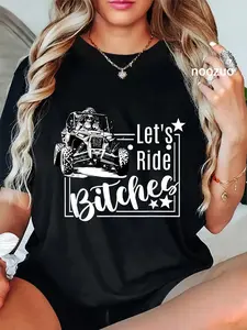 100% Cotton Let's Ride UTV SXS Four Wheeler UTV Offroad Mudding T-Shirt