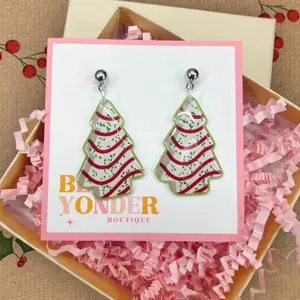 Christmas Tree Cake Earrings
