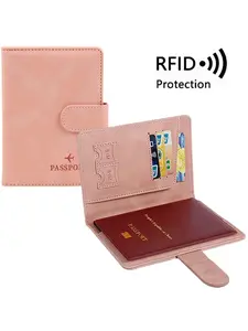 Men's & Women's RFID Blocking PU Leather Passport Holder Wallet Travel Document Holder Large Capacity Travel Card Organizer for Men & Women Daily Use