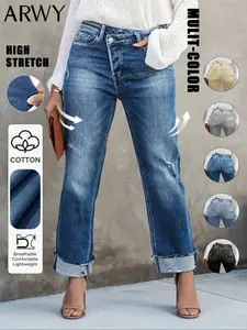 Women's High Waist Straight Leg Jeans, Casual Denim Jeans for Women, Comfortable & Stylish Daily Wear, Perfect for All Seasons