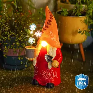 12 Inch Garden Gnome Figurine, Cute Outdoor Decoration for Patio & Balcony, Christmas Gift Idea, Weather-Resistant Yard Art, Garden Gnome Statue