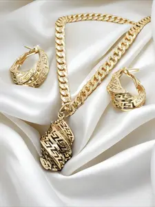 Women's Fashion Teardrop Jewelry Set, Special Hollow Design Pendant Earrings, Wedding Anniversary Gift, Elegant Accessories