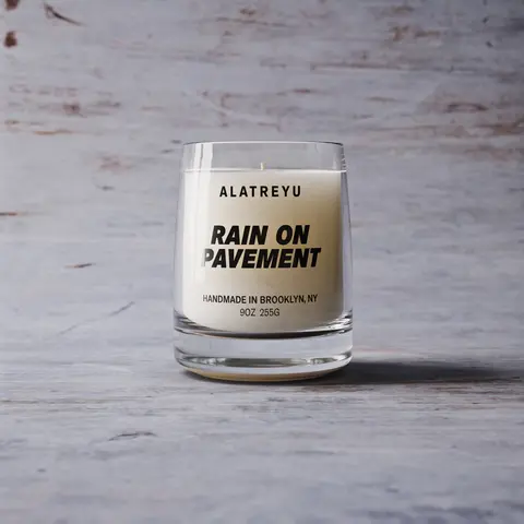 Rain on Pavement Scented Candle, Ozone, Concrete and Wet Leaves, The Smell of City Rain, Hand-Poured Soy Wax Candle, Pay What You Can