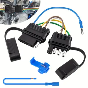 4-Way to 5-Way Flat Trailer Wiring, Adapter for Boat Trailers, Heavy Duty Electrical Connector with Durable Harness Design, Corrosion-Resistant & Easy-Install for Fishing Boats, Watercraft Accessories, Boat Trailer Accessories, Boat Electrical System.