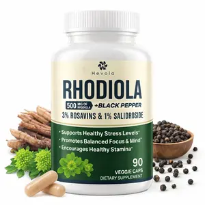 Rhodiola Rosea Supplement 500mg – 3% Rosavins & 1% Salidroside with BioPerine | Stress, Focus & Mood Support