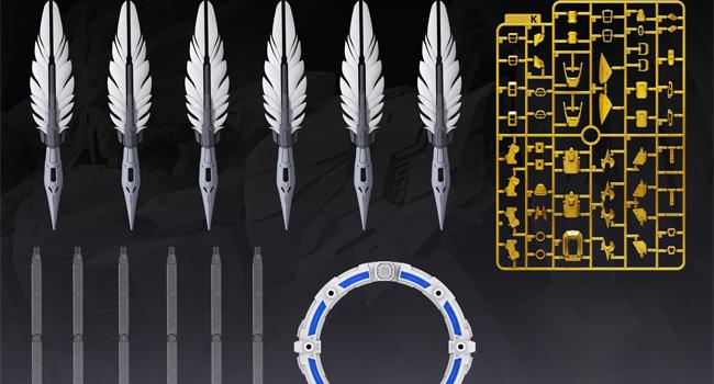 Funtasy Planet 1/100 Mecha Model Kit -Celestial Guardian Oberon, Articulated Action Figure Building Kit, 6 Funnels & Gold Pre-Painted Parts, Premium Gift for Adults & Teens