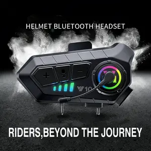 Y10 Helmet Bluetooth-compatible Earphones Waterproof Noise Cancelling Motorcycle Headset, Wireless Hands-Free Calling & Music Playback
