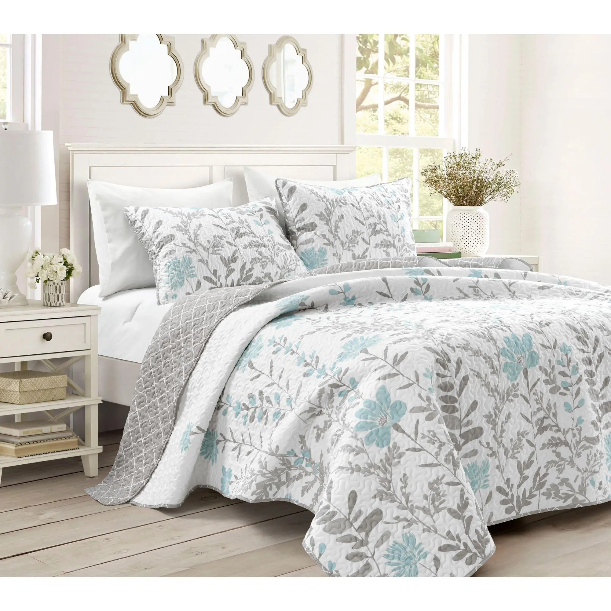 Lush Decor Aprile Reversible Quilt 3Pc  F/Q