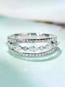 1 PC Glamorous Cubic Zirconia Marquise Cut Ring For Women For Wedding Engagement Party Jewelry Valentine's Day Gift