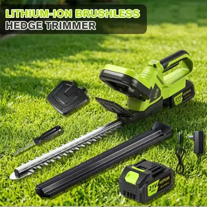 Cordless Brushless Hedge Trimmer for Home Garden | Lightweight Lithium-Ion Power Tool with 1 Battery, Easy Trim Bushes Shrubs & Hedges,