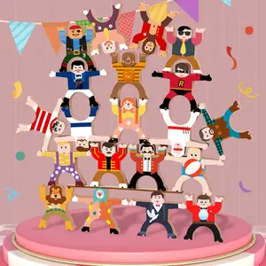 Children's Hercules Stacking Game, Balance Character Stacking Tower, Tabletop Game, Parent-Child Wooden Building Blocks Stress Relief Toy