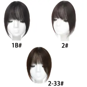 NOT FOR SALE-1PCS Random Color Clip in Bangs French Fake Bangs Hair Clip for Women Brown Black Natural Curtain Fringe with Temples Hairpieces for Daily Wear