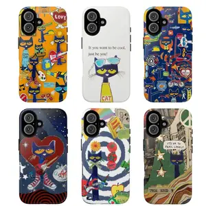 Cool Petee the Cat Phone Case, Fun Artistic Protective Cover for Cat Lovers, gift for fans, case for ip