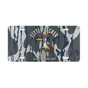 Lil'Pecker Club Lil Gents Making Dents Camo License Plate, Car Accessories, Hunting Gift - Lightweight Aluminum, Pre-Drilled holes vehicle decor