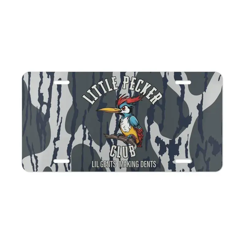 Lil'Pecker Club Lil Gents Making Dents Camouflage Custom Automotive License Plate - 12"x6" Premium Quality Lightweight Aluminum, Bold Colors, Unique Graphics, Easy Installation, Pre-Drilled Holes, Hunting Gift for Car/Truck Exterior Decor