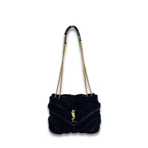 Pre-owned Yves Saint Laurent Shearling Shoulder Bags YSL Y Quilted Loulou Shoulder Bag