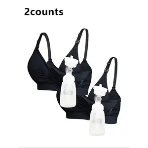 2 Counts Hands-Free Pump Bra for Breastfeeding, Adjustable Breast Pump Holding Bra for Double Functionality, Comfortable and Convenient Nursing Bra, Maternity Bras
