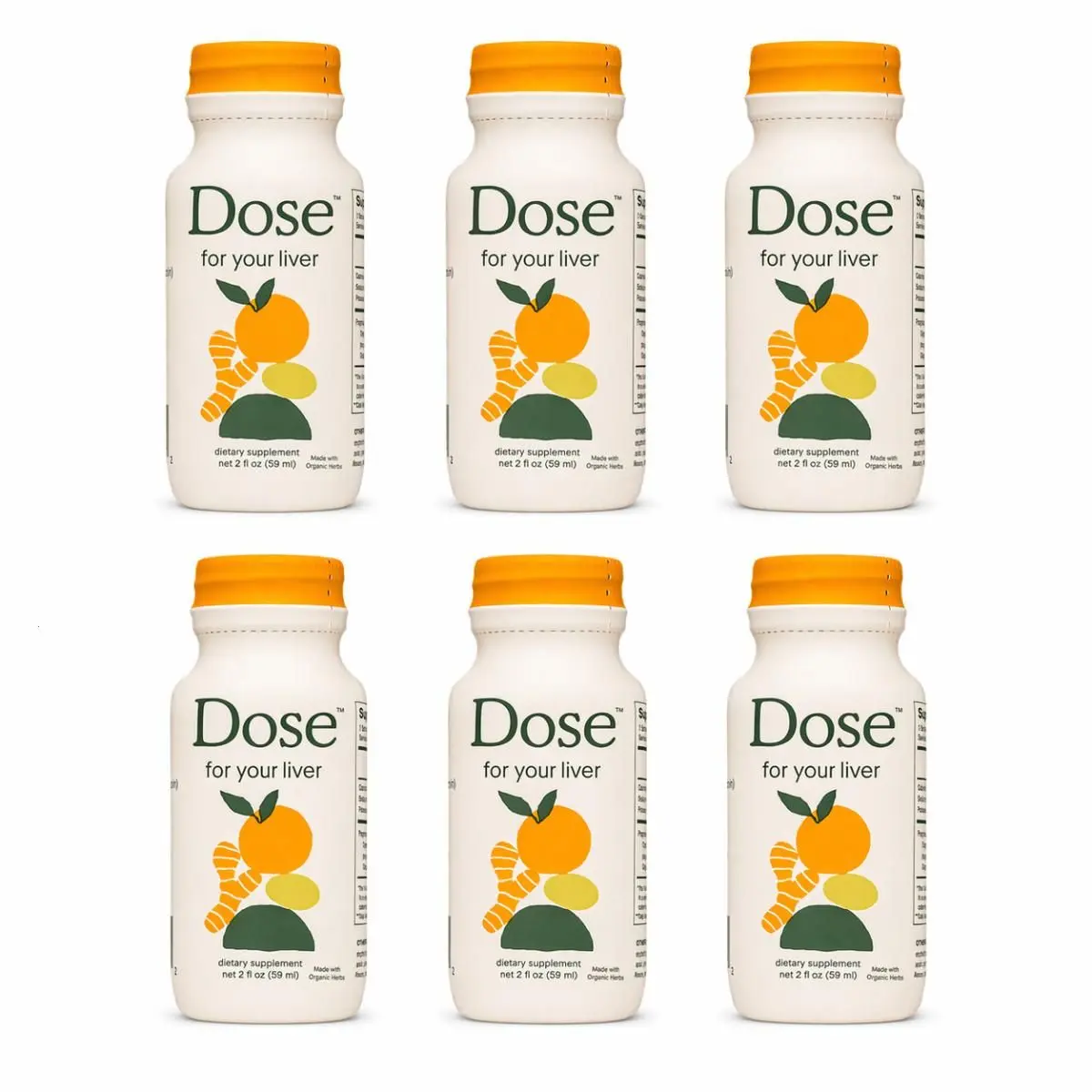 {OFF 50%} DOSE For Your Liver Organic Liver Support Wellness Shots, 6 Pack 2 fl oz Each, USDA Organic Turmeric Milk Thistle Dandelion Ginger & Orange Formula, Daily Detox Support, Digestive Health Liquid Supplement, 12 fl oz Total