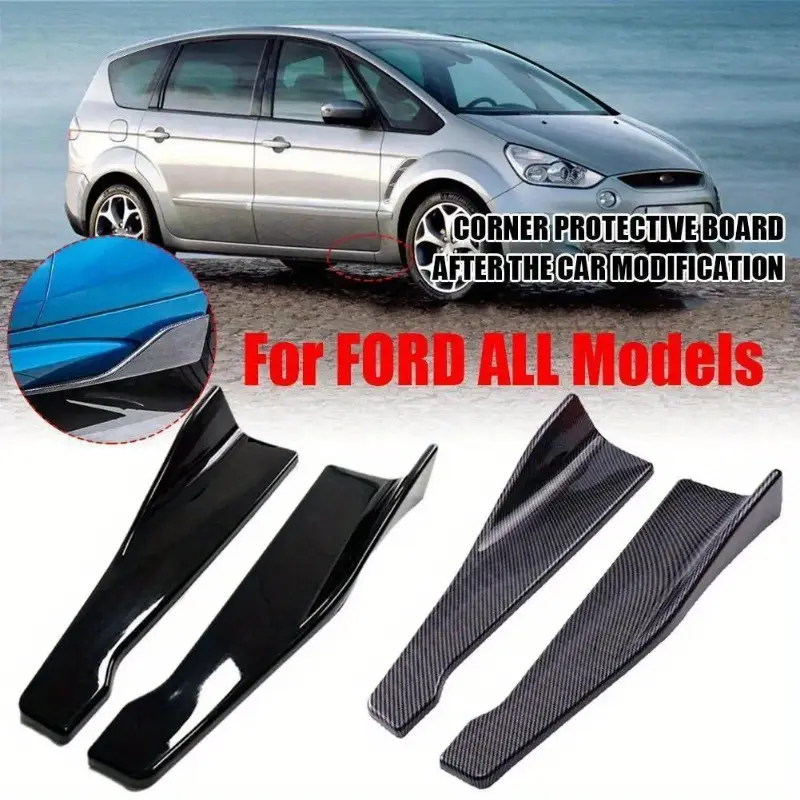 2pcs-1set Automotive Parts Modification Universal Rear Corner Protection Plate 48cm/18.9in Glossy Black Automotive Universal Rear Shovel Rear Corner Decoration Car Accessory