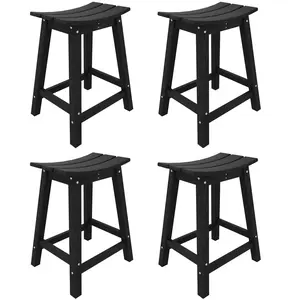 [GAOMON]Patio HDPE Weatherproof Bar Stools Set of 2, HDPE Weather Resistance Counter Height Bars Stools, Outdoor Resin Bar Chairs with Footrest