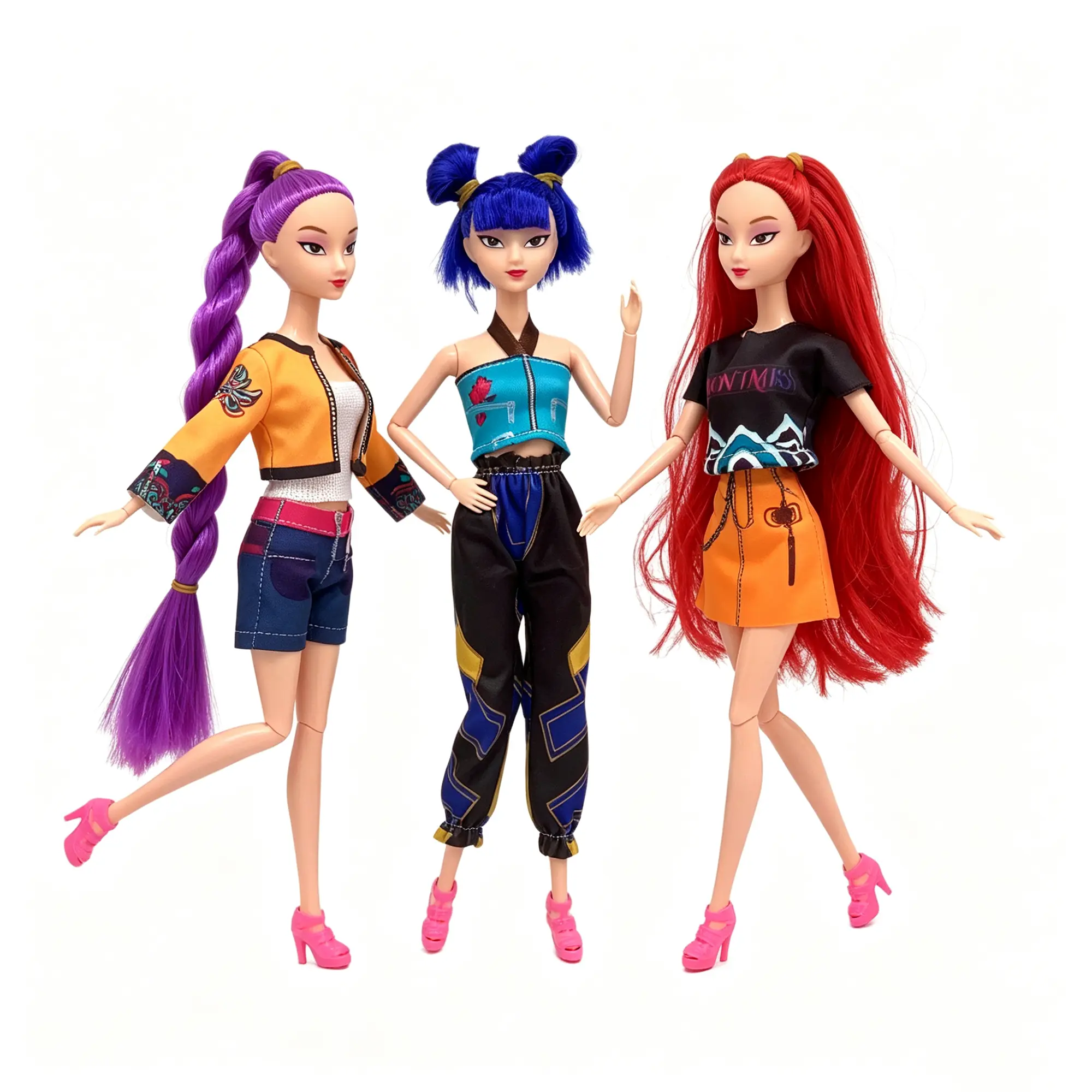 Fashion Girl Doll Set, 3 Styles Trendy Outfit Fashion Dolls With Long Hair, Articulated Poseable Play Doll Toy, Pretend Play Figure Doll, Ideal Birthday Holiday Gift For Girls