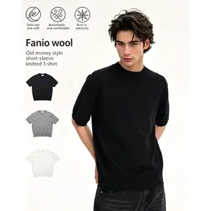 Unisex oversized knit crew neck tee, soft premium fabric with a relaxed fit. Minimalist black design, perfect for clean fit streetwear and casual daily looks for men and women. # UnisexTee # KnitTee # CleanFit # MinimalistFashion # StreetwearEssential