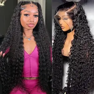 Deep Wave Lace Front Wigs Human Hair Pre Plucked 13x4 13x6 HD Transaprent Lace Front Brazilian Curly Human Hair Wigs Glueless Wet and Wavy Water Wave Wigs