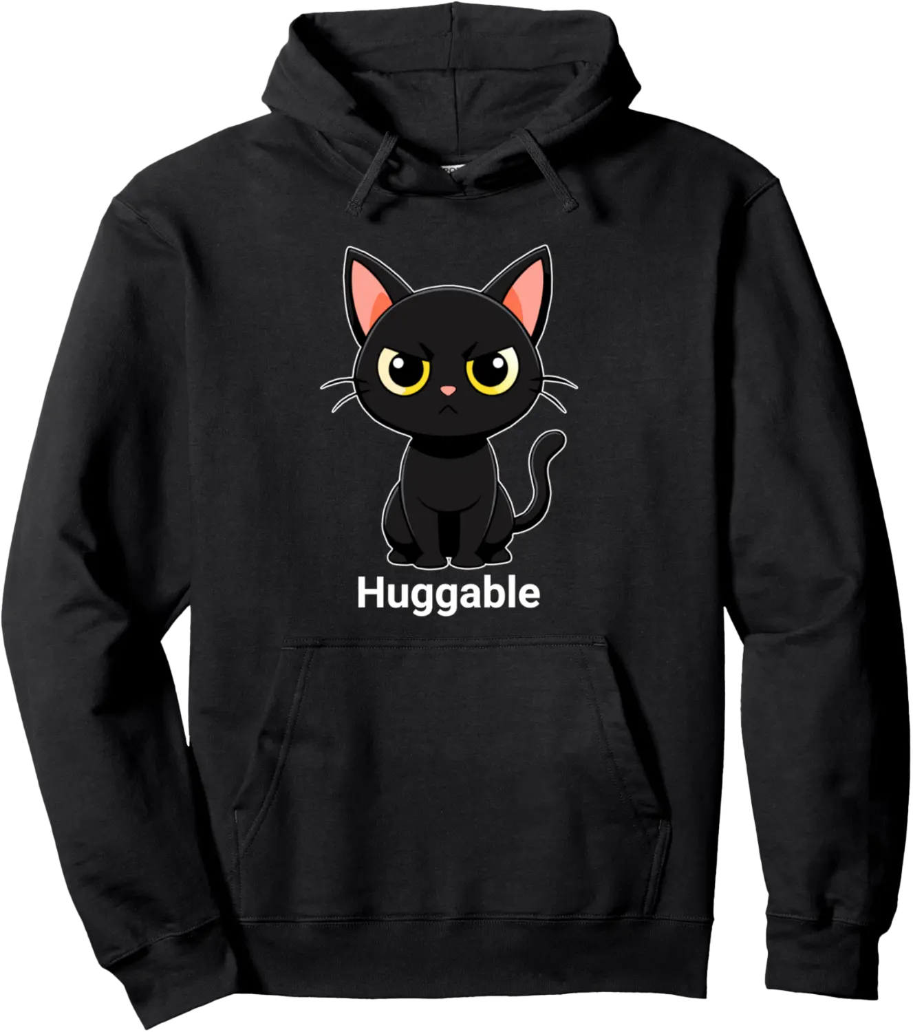 Funny Cat Lovers Ironic Huggable Sarcastic Black Cat Pullover Hoodie - Nestorporas Shop 64B0DLVLHYFG