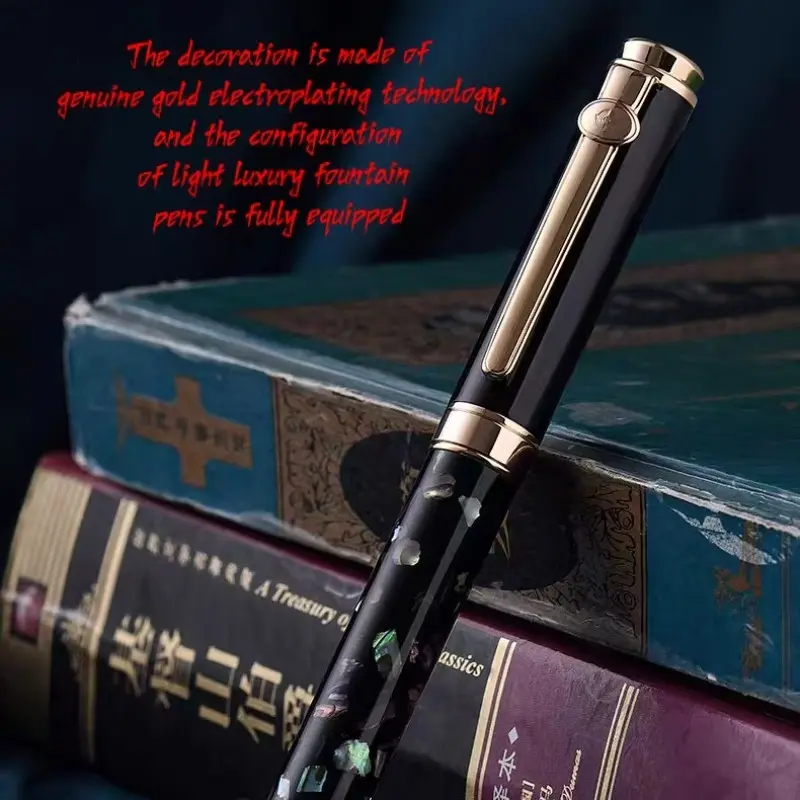 Natural Shell Carving Calligraphy Pen, 0.7mm Iridium Tip, Dual-Use Ink Sac & Fountain, High-Quality Adult Hard Brush Calligraphy, Perfect Gift, Aesthetic Pens