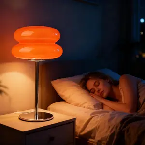 Dimmable Vintage Bedside Lamp - Perfect Ambient Light for Cozy Nights