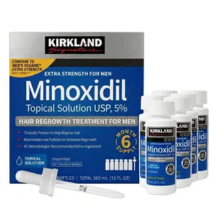 Kirkland Minoxidil 5% Topical Drops Kit - Men's Premium Grooming & Personal Care Routine Set with Precision Dropper for Enhanced Styling