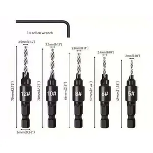 Woodworking special countersunk drill bit can be adjusted freely Opening tool Practical countersunk woodworking drill