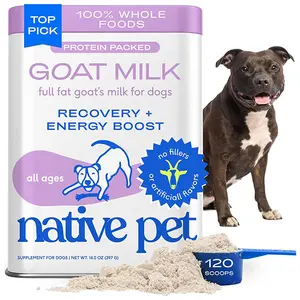 Organic Goat Milk Powder for Dogs & Cats – Tasty Meal Topper – 60 Scoops