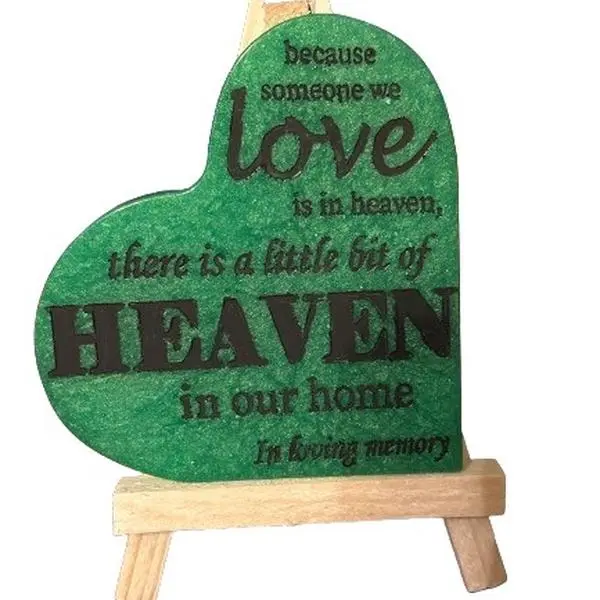 Resin Memorial Heart Decor Ornament - Beautiful Tribute to Loved Ones