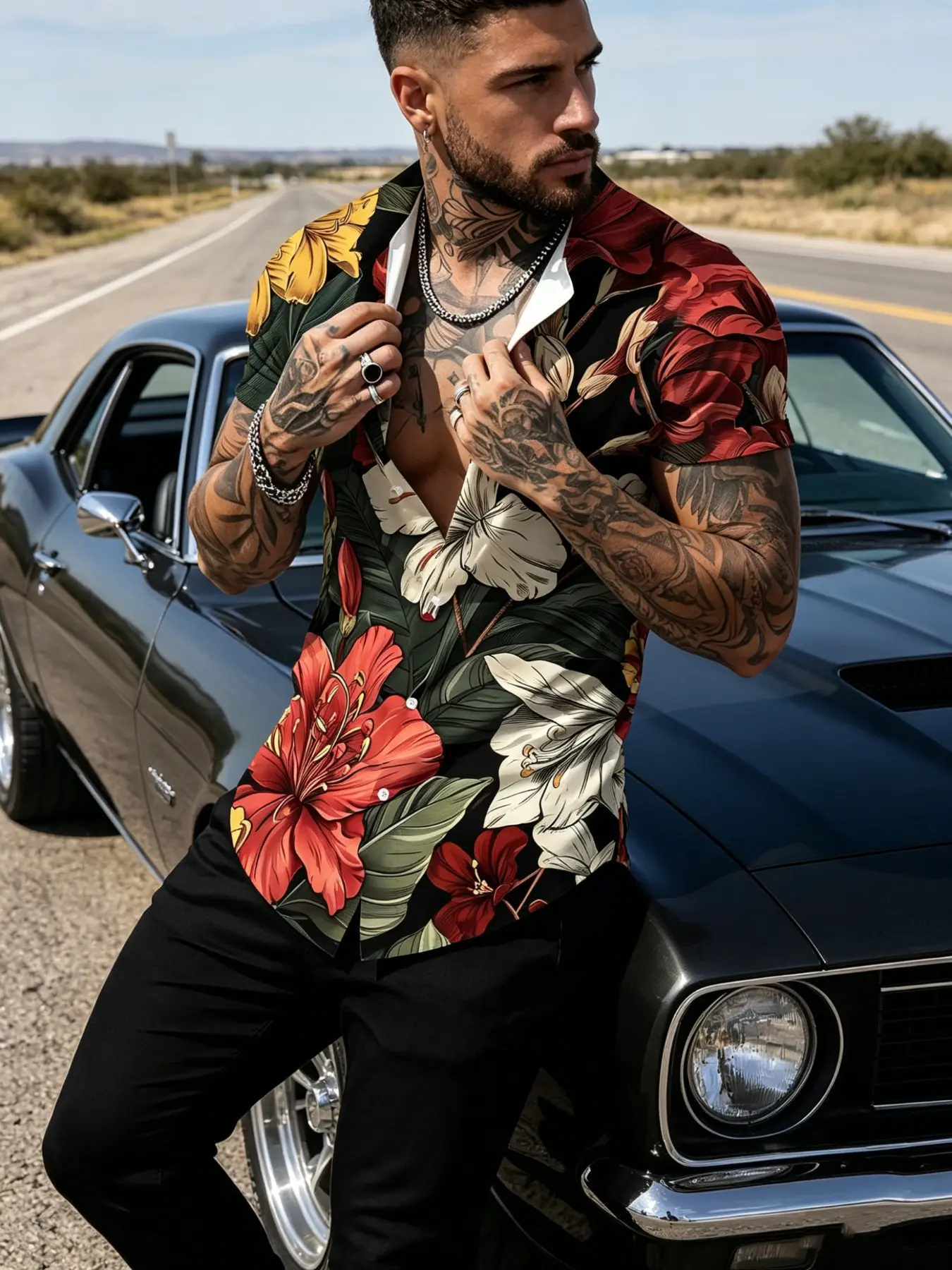 men floral shirt - TikTok Shop