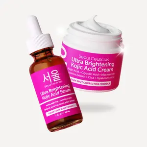 SeoulCeuticals Kojic Acid Cream and Serum Duo - Brightening Exfoliating and Moisturizing - All Skin Types