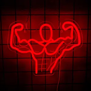 Muscle Neon  Signs, Muscle Neon Light Sign For GYM Wall Decor, Bedroom, Fitness Club, Sports Neon Sign, Wall Decoration