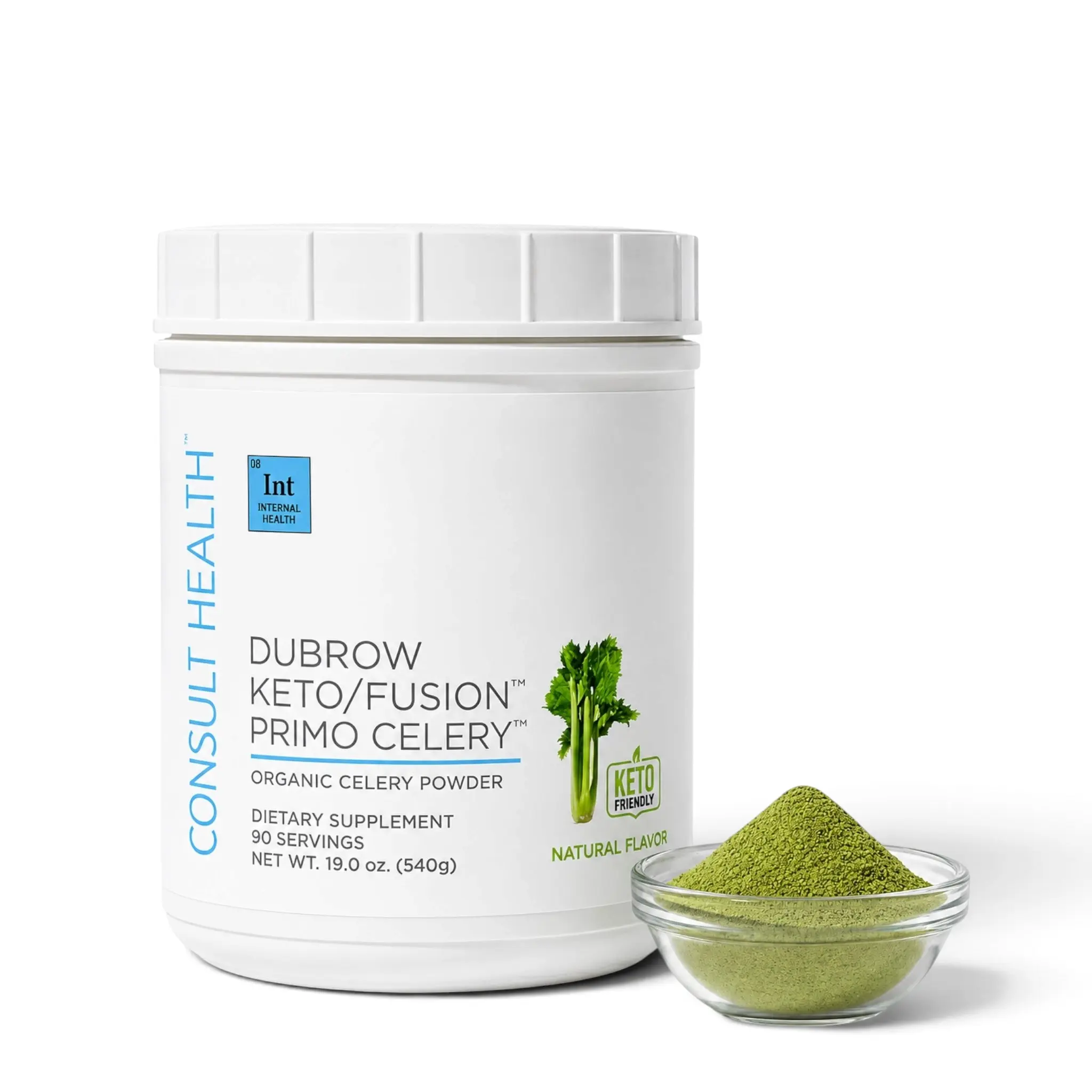 Dubrow Keto/Fusion Primo Celery Organic Powder, Hydration & Wellness Support, 19 oz Healthcare Dietary