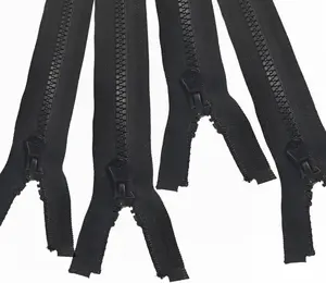 4 count #5 25 Inch Zippers for Sewing Coats Jacket 63.5CM Separating Zipper Black Molded  Plastic Zippers Bulk (25" 4 count)