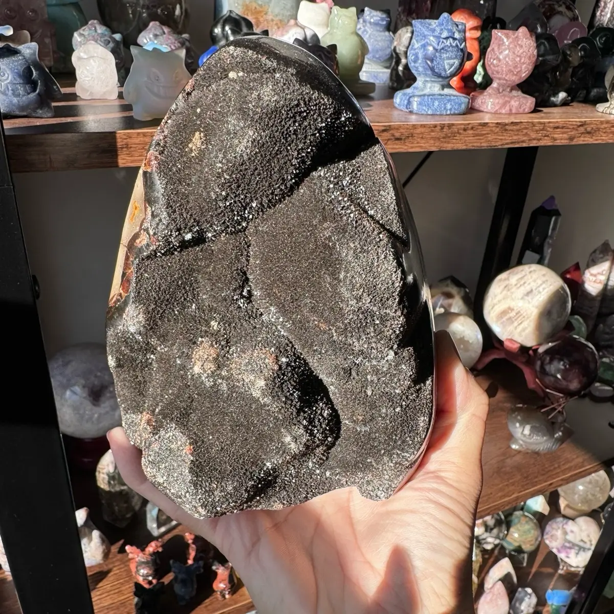 Septarian crystal egg