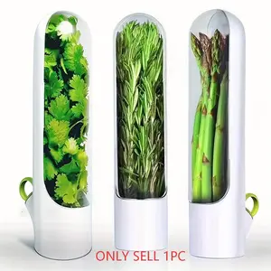 1Pcs Herb Keeper Container, Fresh Herb Storage Bottle for Cilantro, Asparagus, Vegetable Preservation, Kitchen Herb Saver