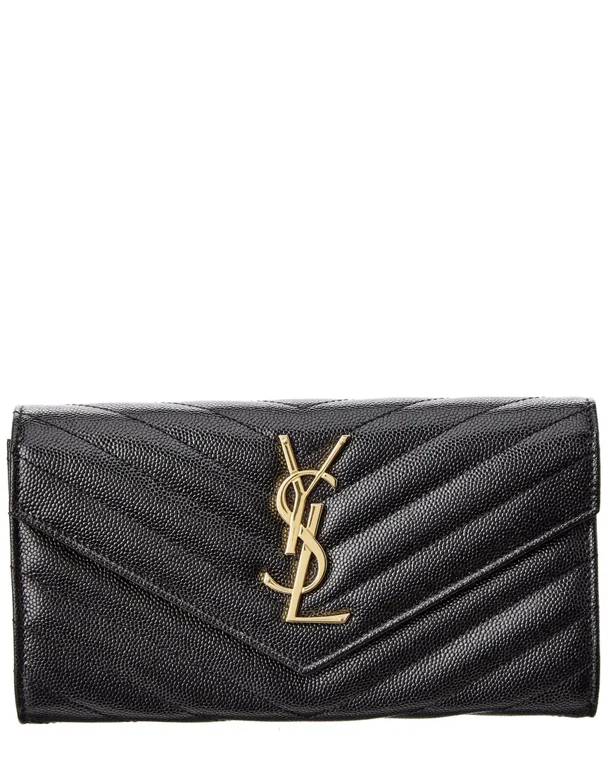 Saint Laurent Large Monogram Matelasse Leather Continental Wallet