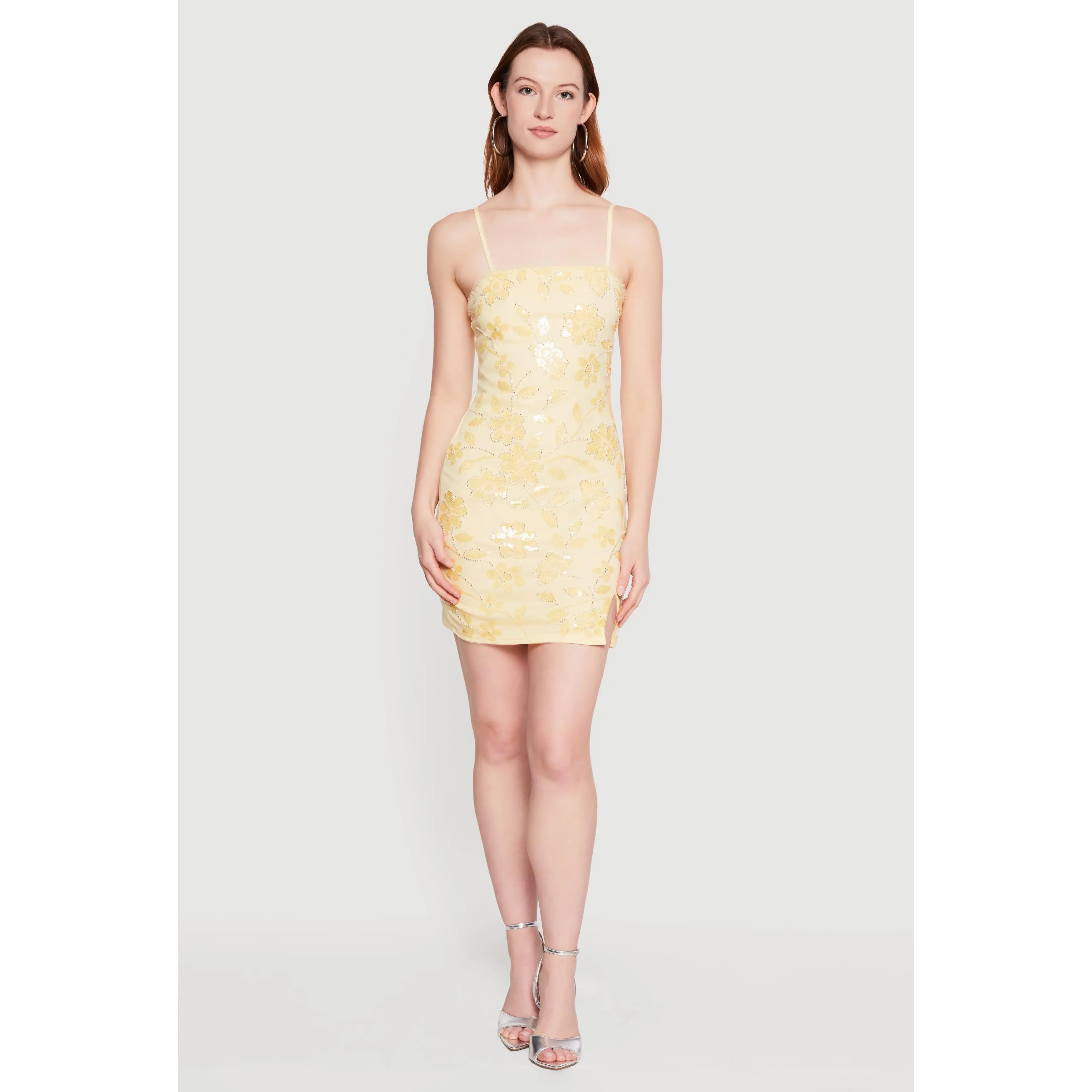 Almost Famous Floral Sequin Cami Mini Dress