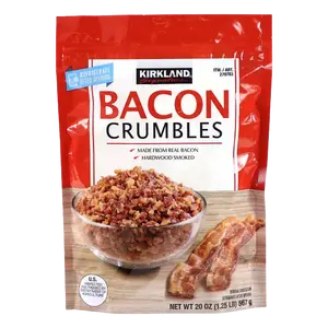 Kirkland Signature Bacon Crumbles - 100% Real Bacon, Hardwood Smoked, Fully Cooked, Ready to Serve, 20 oz Resealable Bag