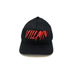 Villain Black Flexfit Hat (Red)